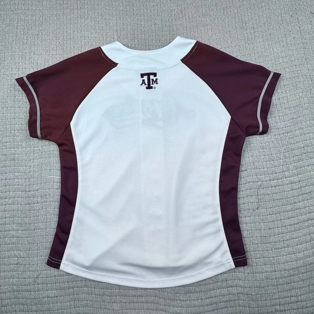 Vintage Colosseum Texas A&M‎ Jersey Kid L Aggies Baseball Sports Button